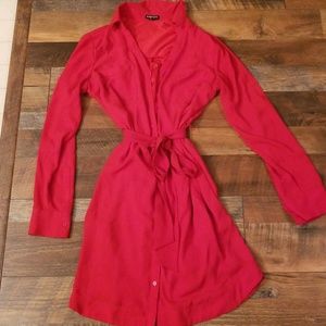 Red Express Button Up Dress